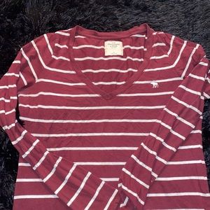 Abercrombie & Fitch Red&white stripped long Sleeve